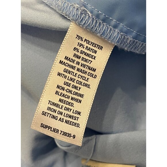 ladies Vintage Baby Blue Suit Lined Blazer Wide Leg Pants Single Button stretch - Picture 12 of 16